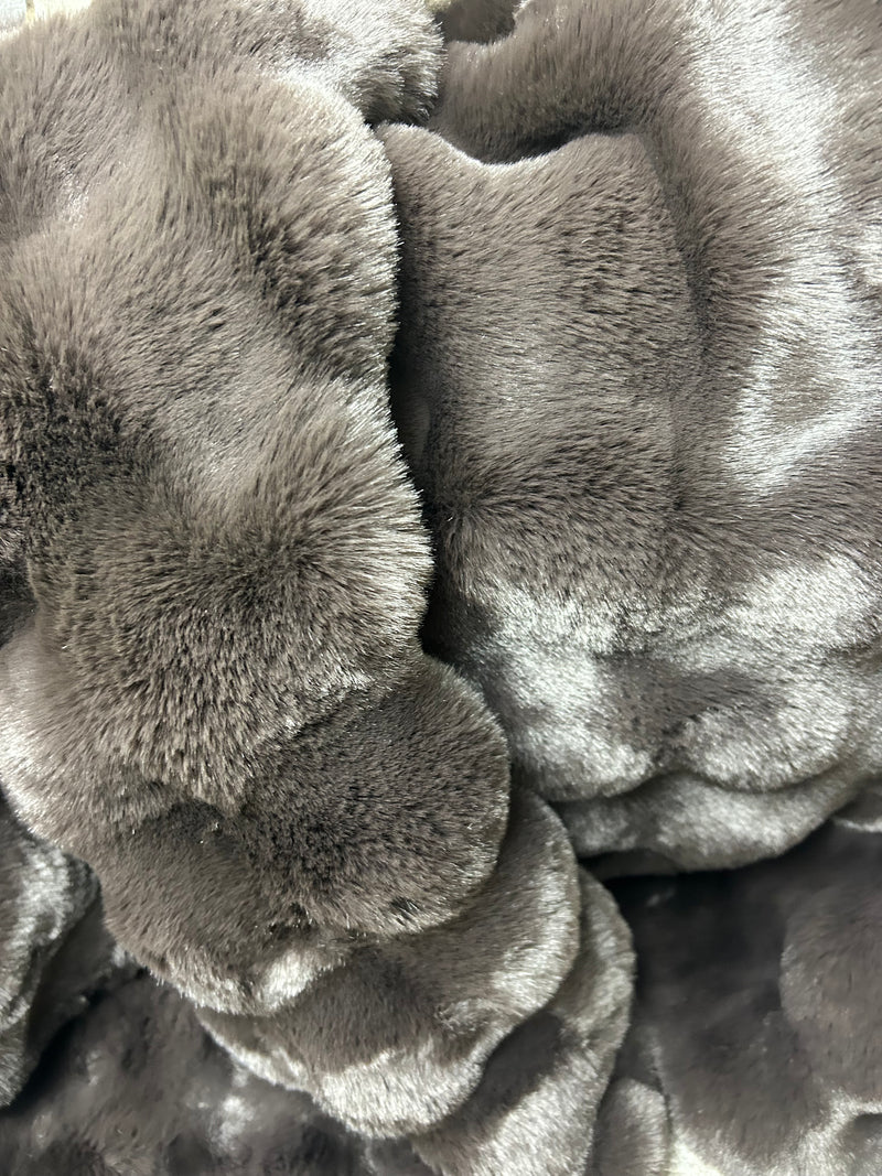 Chocolate dark brown raffles textured throw 150x200cm