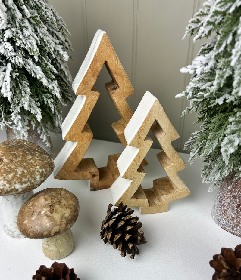 Chunky Standing Wooden Outline Christmas Tree, 2 Sizes