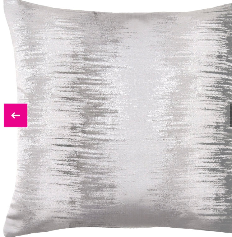 Equinox Natural grey Zig Zag Feather Filled Cushion 43cm x 43cm