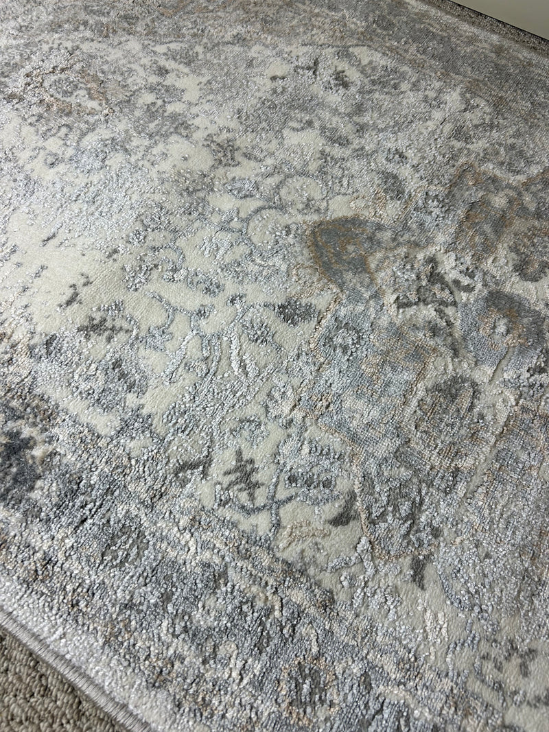 Alexandra 80x150cm traditional print rug grey natural brown