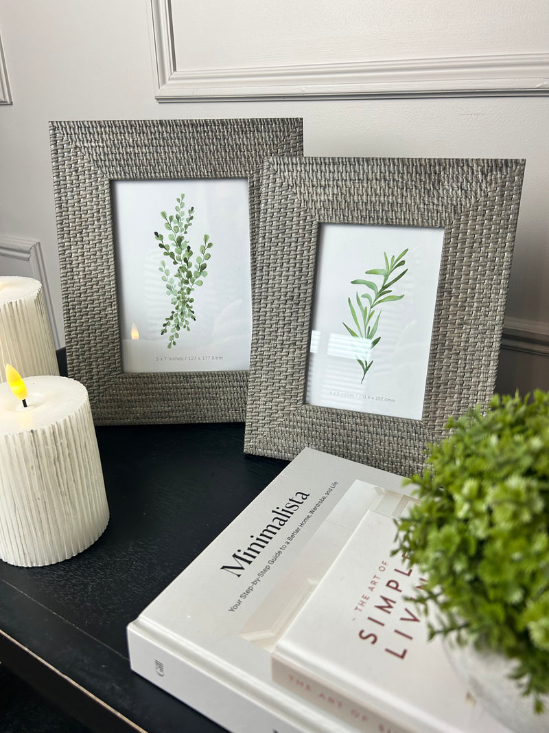 Woven Grey Texture Patterned Photo Frame 2 Sizes