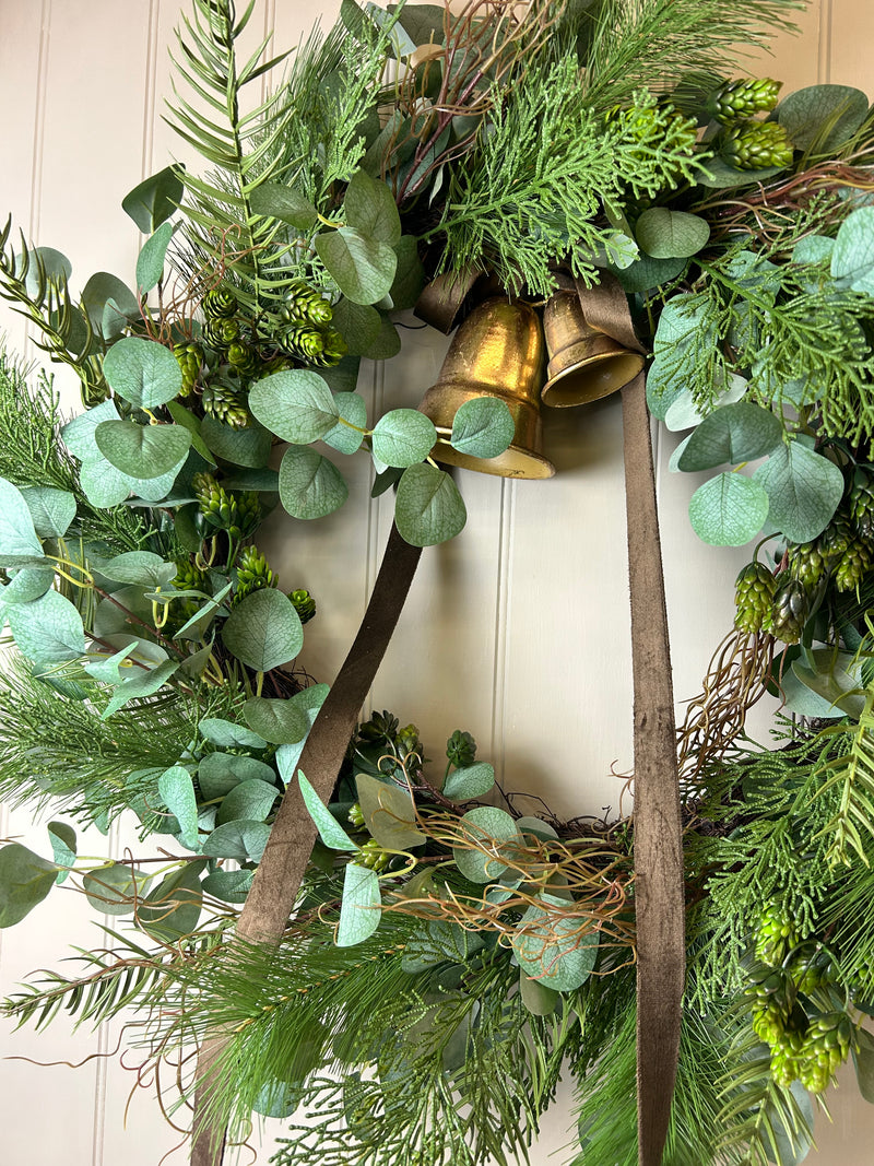 Extra Large Mixed foliage Green leaf & Fir Foliage Wreath 80cm