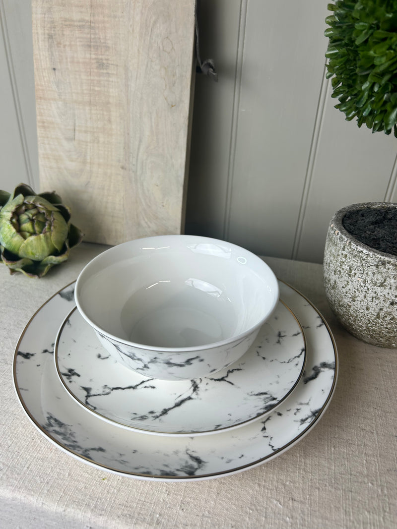 Marble Effect 12 Piece Dinner Set