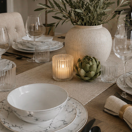 Marble Effect 12 Piece Dinner service Set