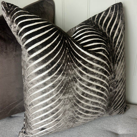 Rada Choc Brown Velvet Feather Filled Luxe Cushion 43cm