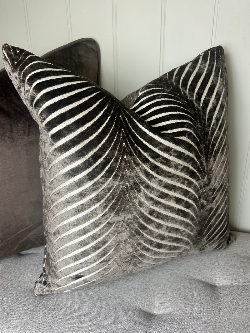 Rada Choc Brown Velvet Feather Filled Luxe Cushion 43cm