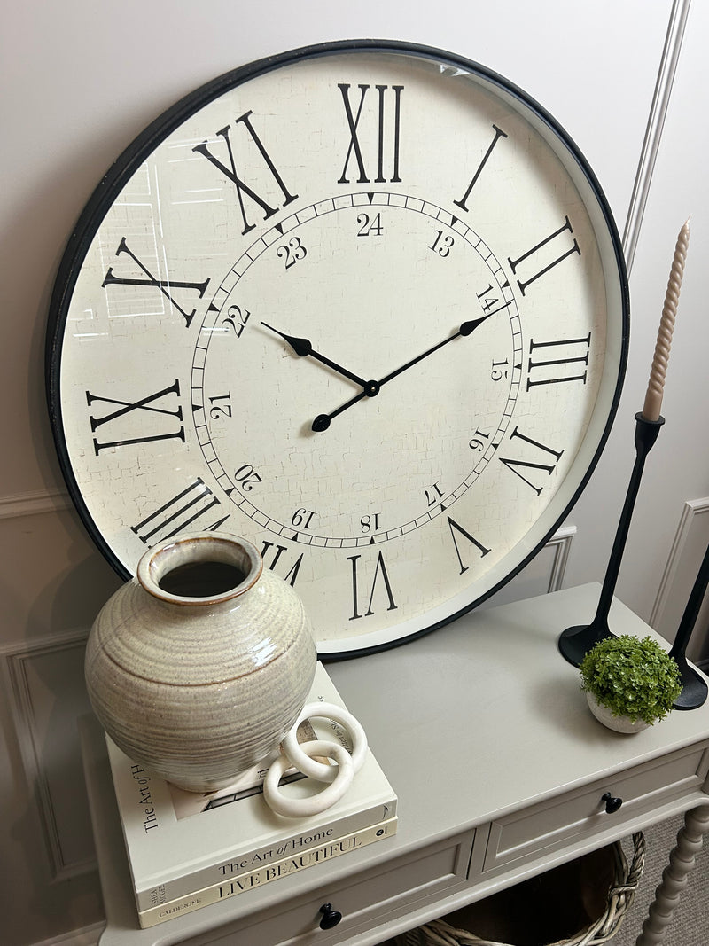 Huge metal embossed clock 80cm