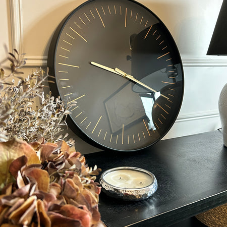 50cm black gold round modern clock