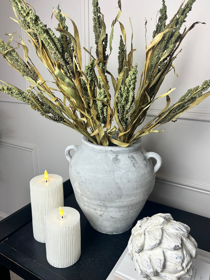 Dried Wheatgrass reed stem bunch green 65cm
