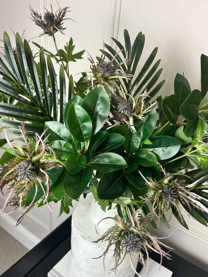 Store seconds Green purple thistle fern tropical arrangement