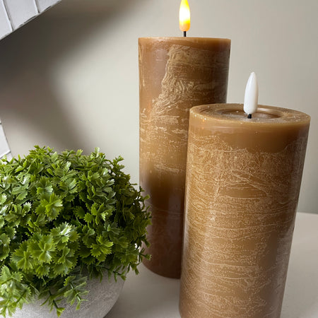Tobacco Wax Led Flickering Candle with timer and remote