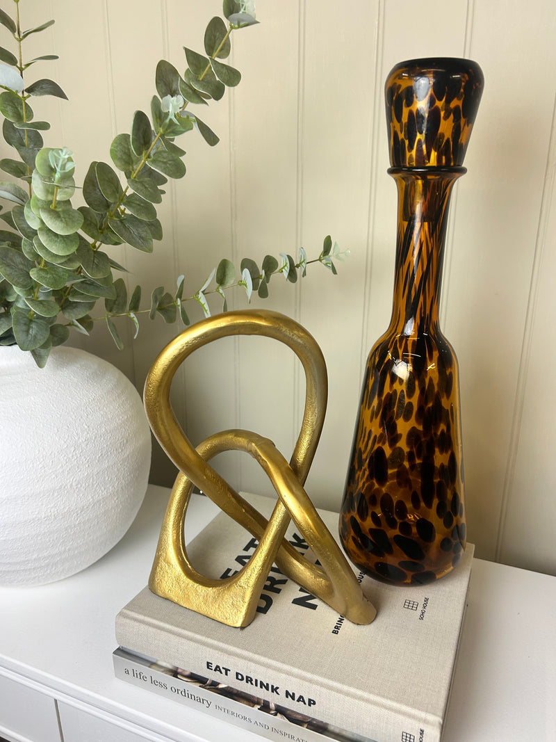 Mottled print tall bottle with stopper 46cm