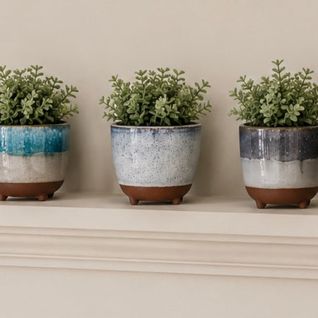 Terracotta Mini Blue Plant Pots 5 Styles