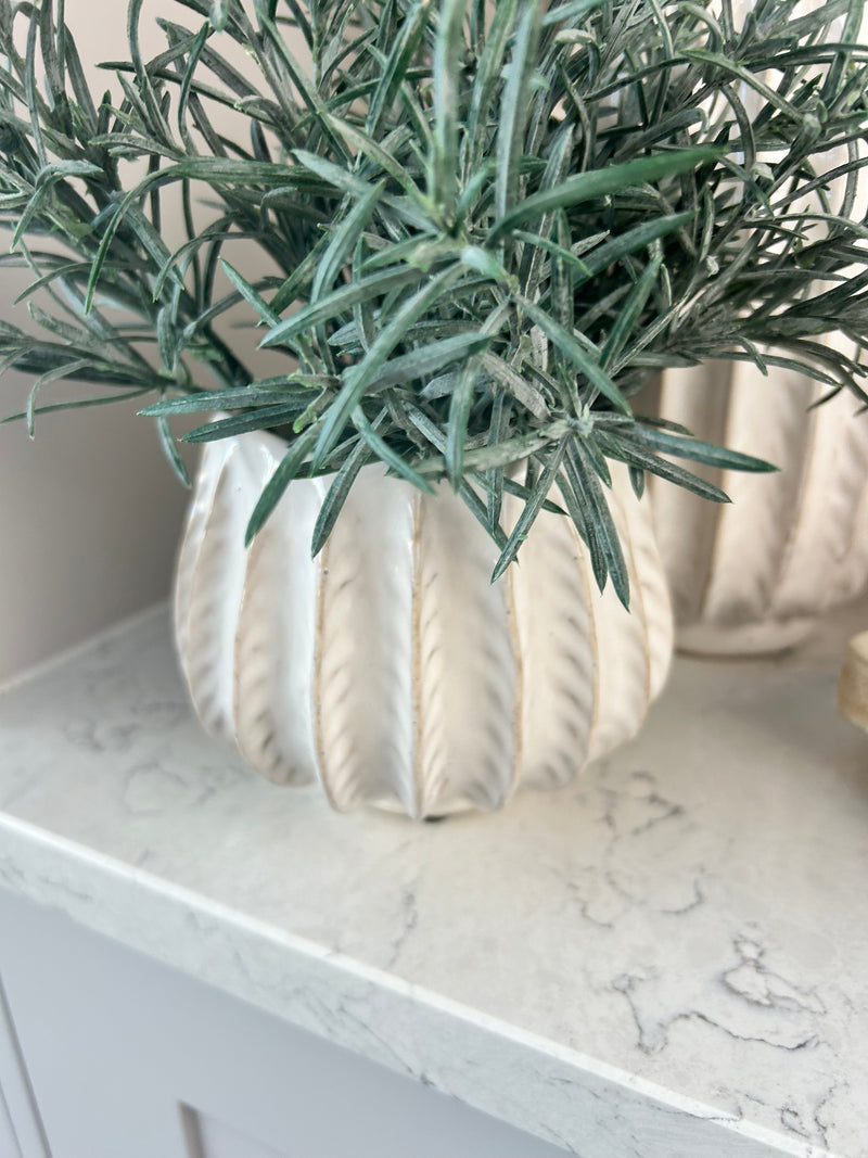 Osmington tall textured off white vase 28cm