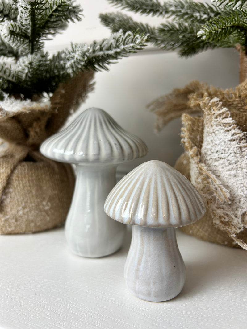Reactive glaze mushroom ornament 2 sizes