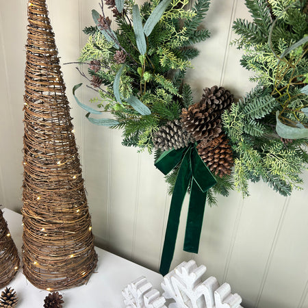 Pine Foliage Bow Wreath 60cm