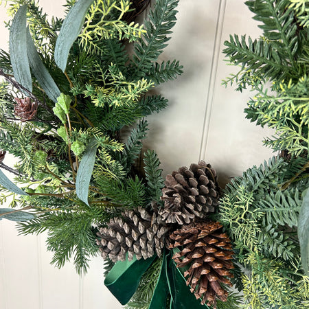 Pine Foliage Bow Wreath 60cm