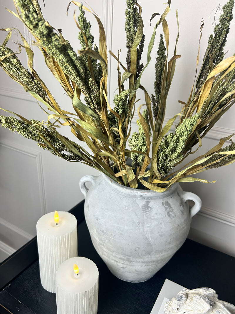 Dried Wheatgrass reed stem bunch green 65cm