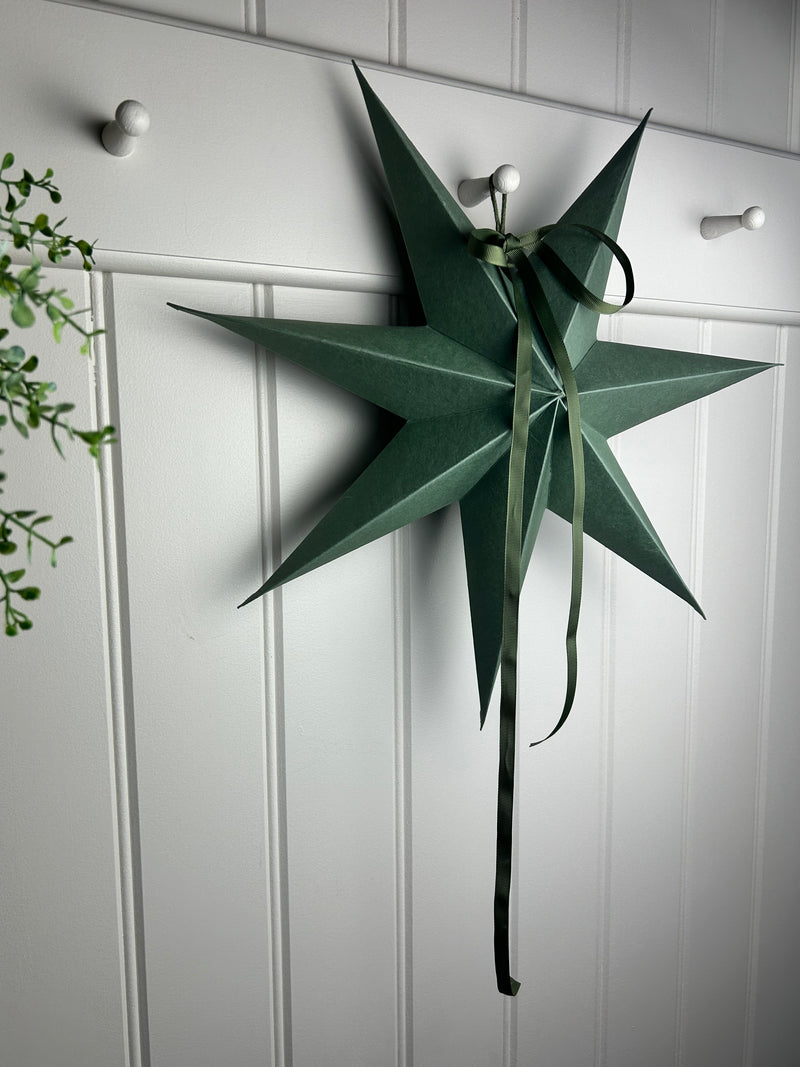 Maddox forest green hanging paper star 60cm