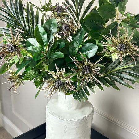 Store seconds Green purple thistle fern tropical arrangement