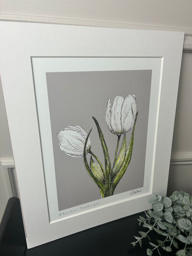 Beautiful mounted floral prints 4 styles