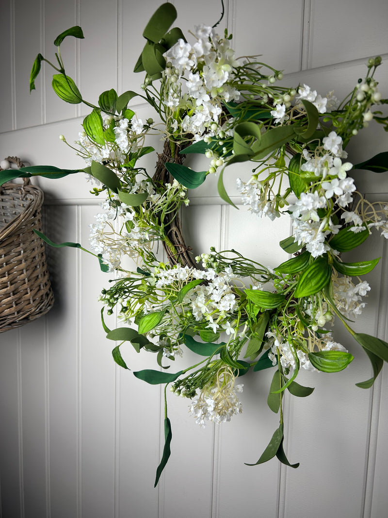 Summer daisy flower foliage wreath 45cm
