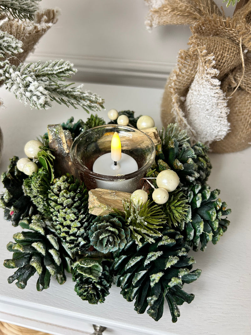 Pinecone candle holder 16cm