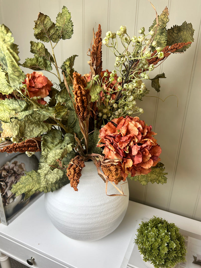 Burnt orange ruffled real feel hydrangea
