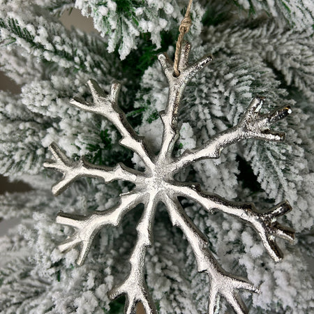 Aluminium Hanging Snowflake 15cm