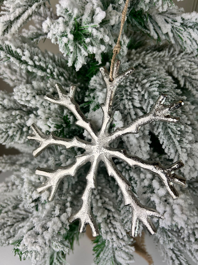 Aluminium Hanging Snowflake 15cm