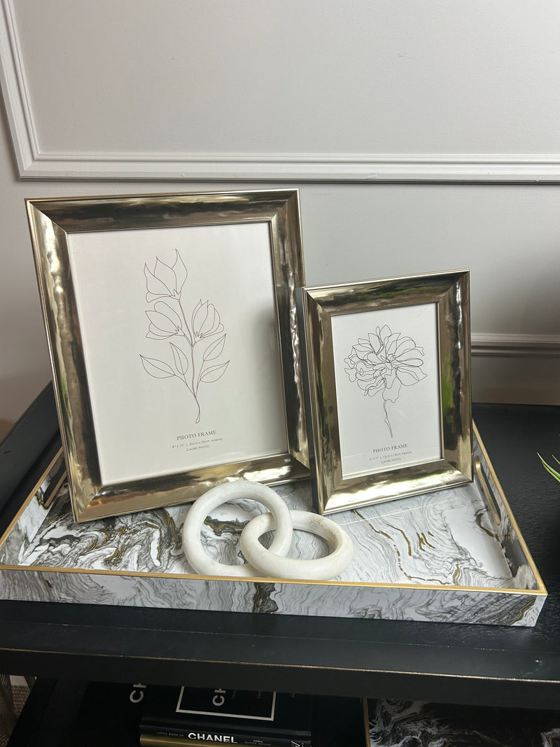 Metallic champagne gold chunky frame 2 sizes