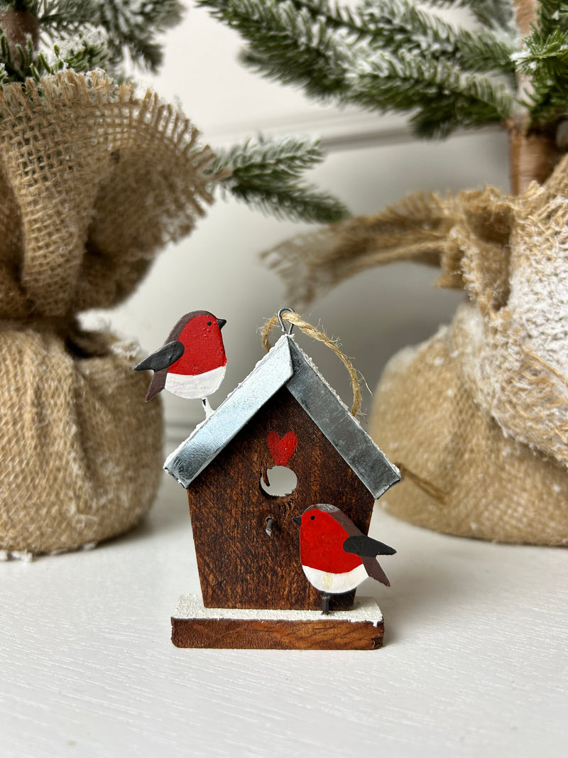 Robin Birdhouse Hanging Decoration