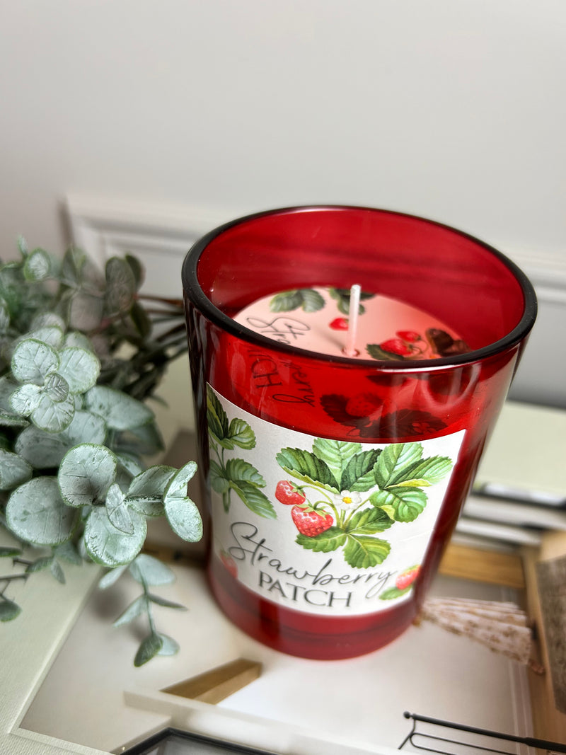 Strawberry scented candle