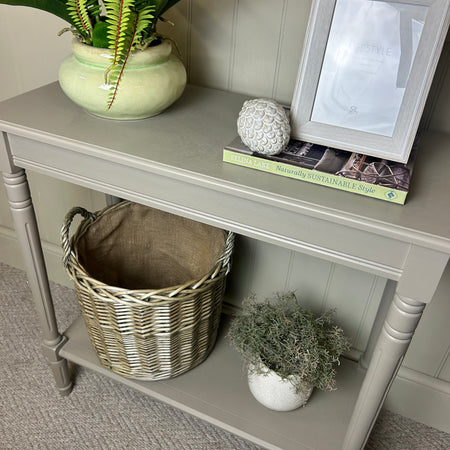 Heritage putty beige stone console table