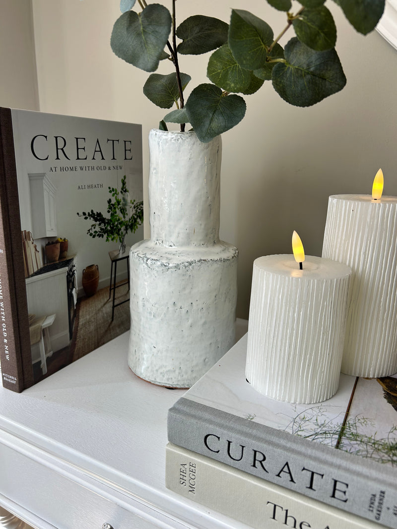 Tall rustic glaze chunky ceramic vase