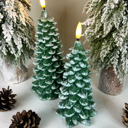 Green LED tree candle 2 sizes