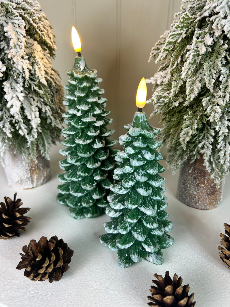 Green LED tree candle 2 sizes