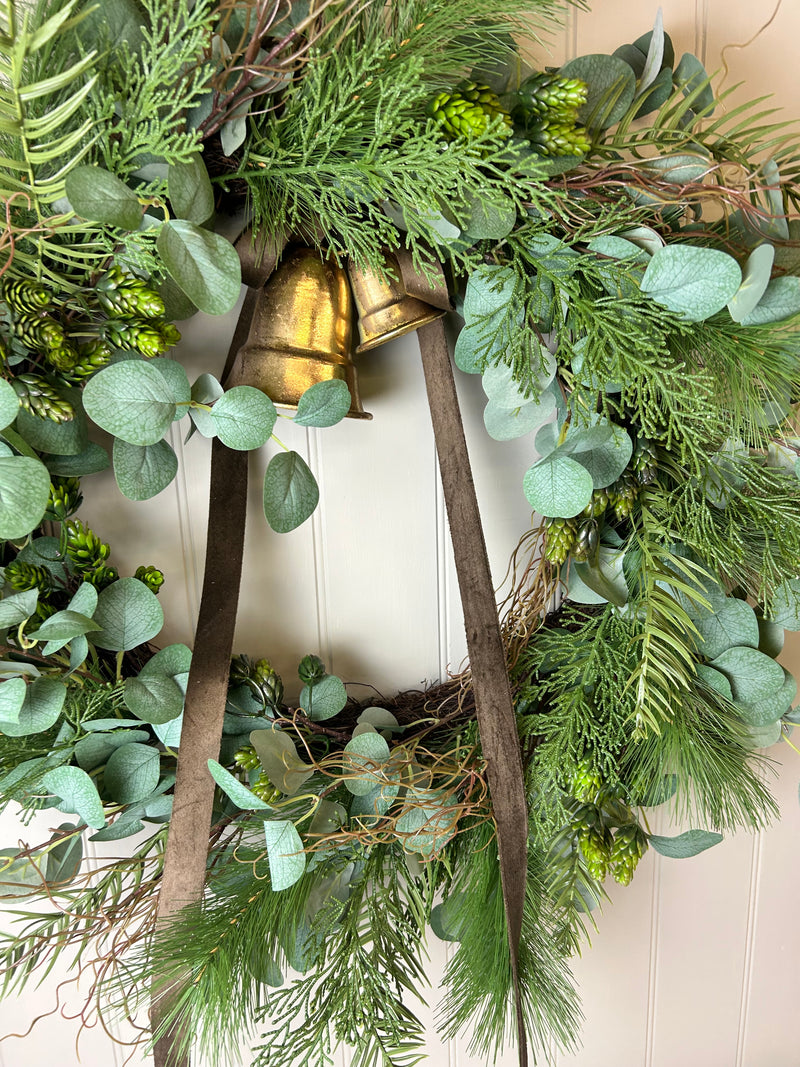 Extra Large Mixed foliage Green leaf & Fir Foliage Wreath 80cm