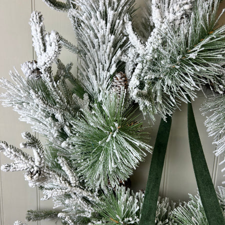 Extra large Snowy Pinecone Wreath 70cm