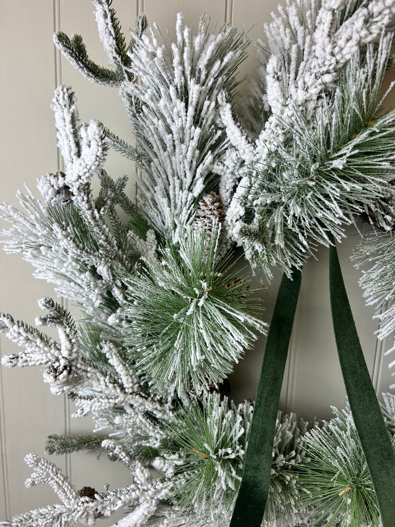Extra large Snowy Pinecone Wreath 70cm