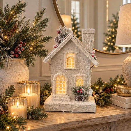 Large Snowy LED Christmas cottage