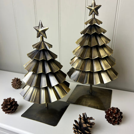 Pershore metal antique gold trees 2 sizes