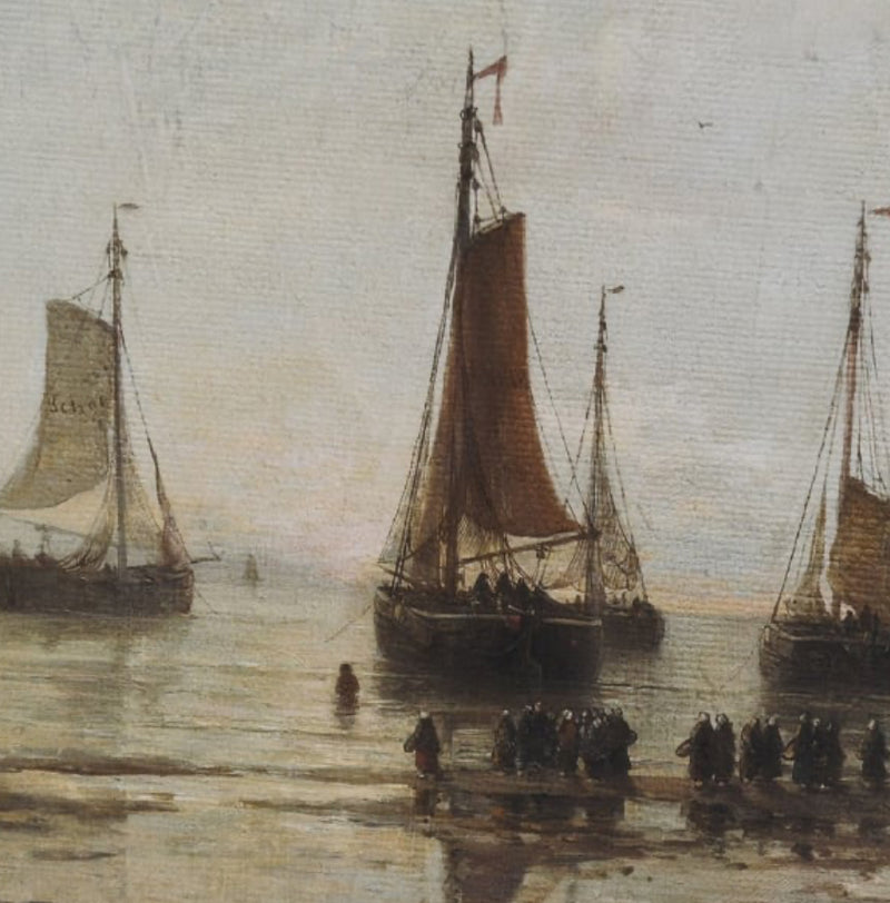 Dark framed wood ship print picture 2 styles