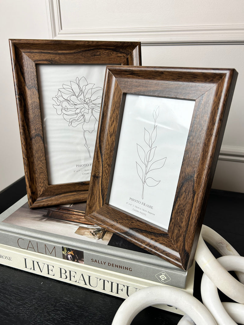 Walnut dark wood photo frame 3 sizes