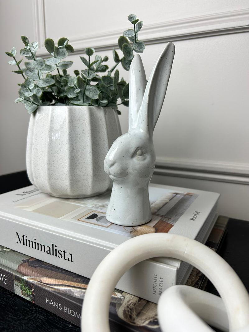 Porcelain ceramic Rabbit Head Standing Decoration 2 sizes easter