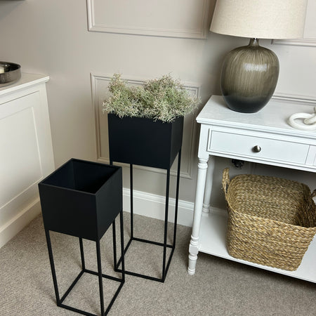 Graphite black Square Metal Planters 2 sizes