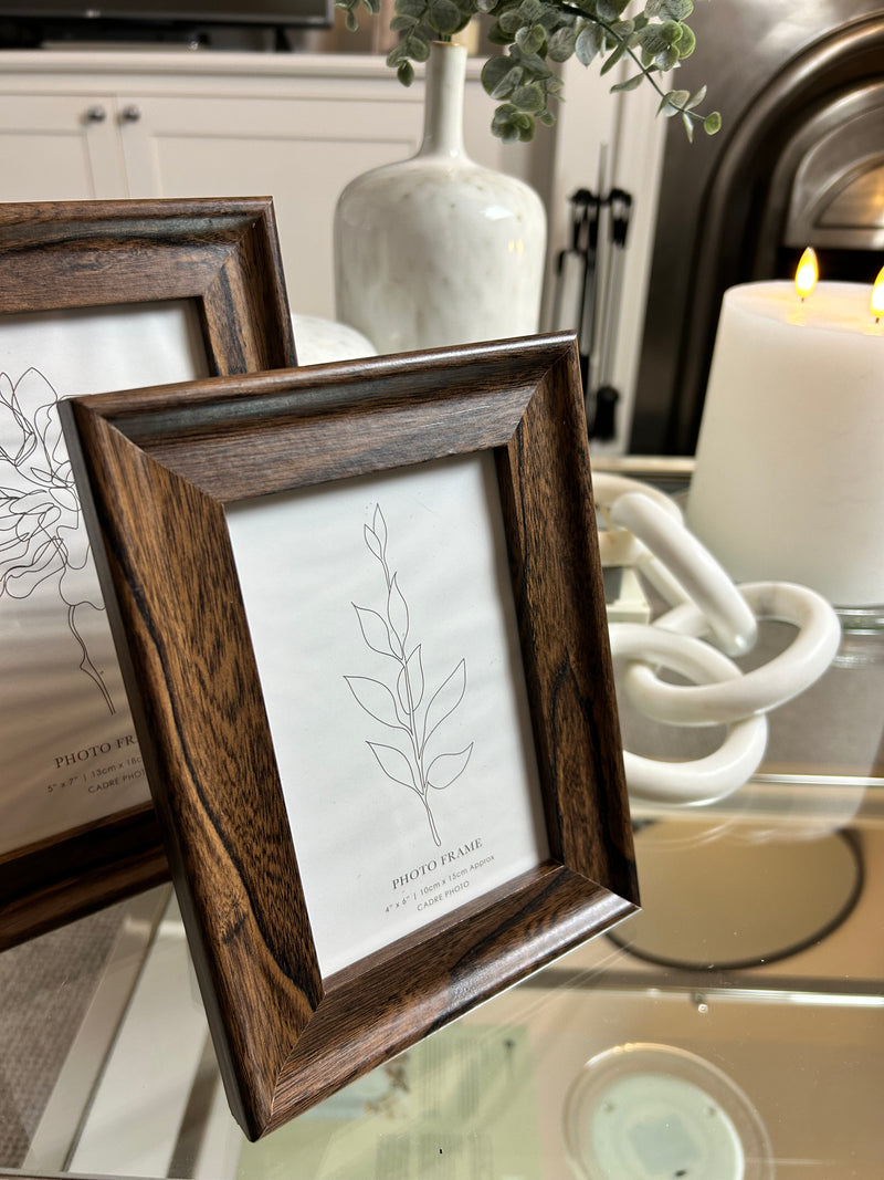 Walnut dark wood photo frame 3 sizes