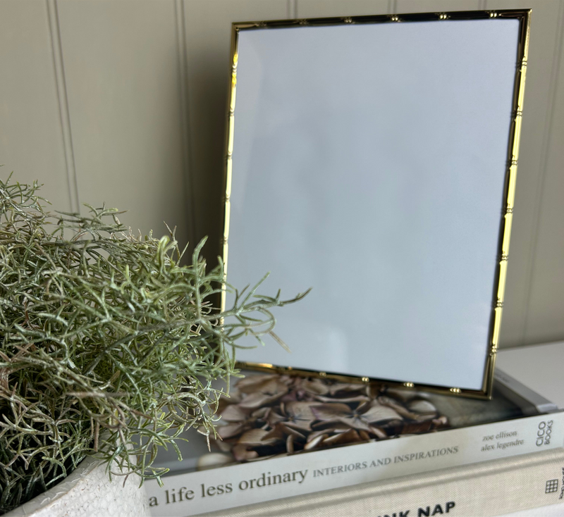 Set of two gold mini photo frames