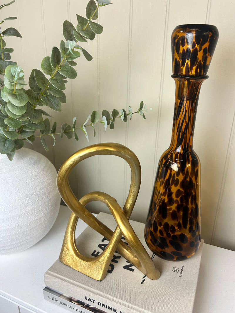 Mottled print tall bottle with stopper 46cm