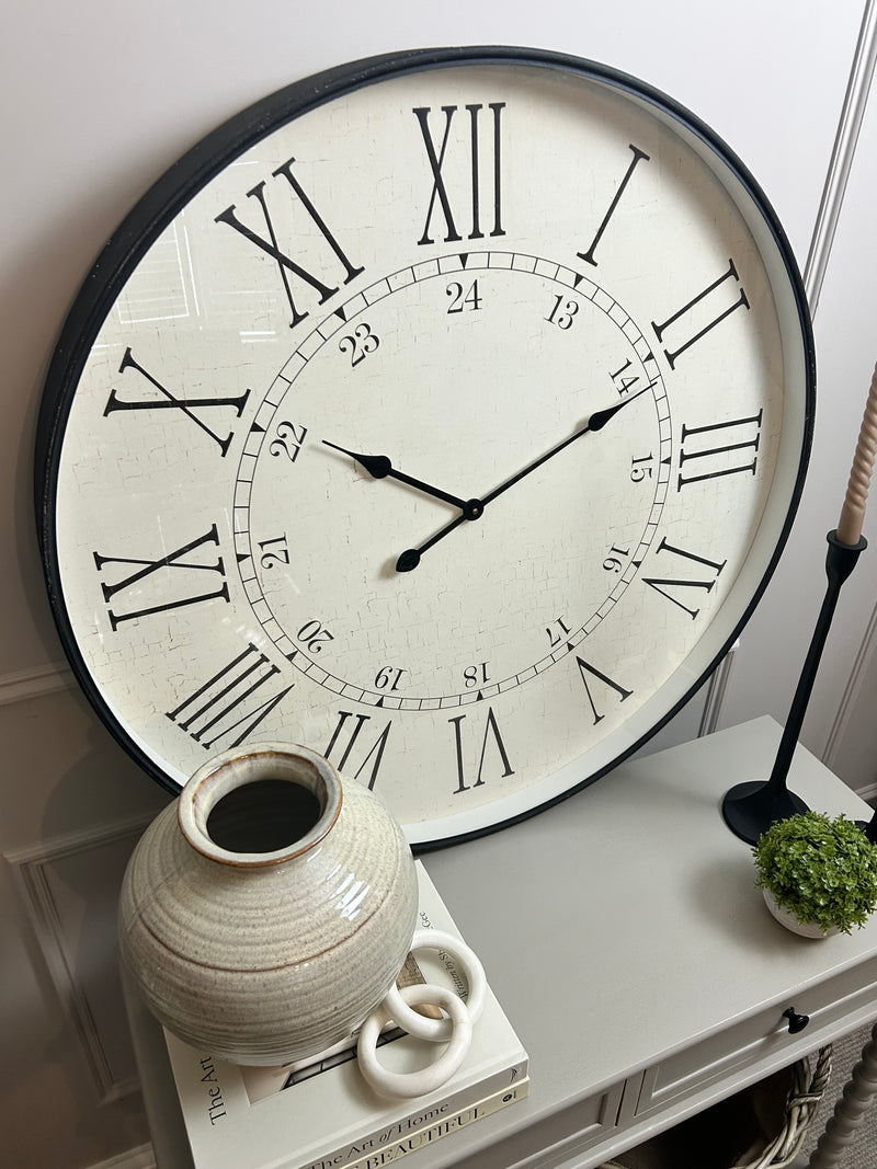 Huge metal embossed clock 80cm